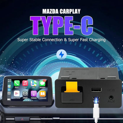 Type-C Wireless Apple CarPlay Retrofit Kit, TK78669U0C OEM USB HUB for Mazda 2/3/6/CX3/CX5/CX8/CX9/MX5/Miata 2014-2019 with MZD Connect System, Only Supporting Wireless Carplay, No Android Auto