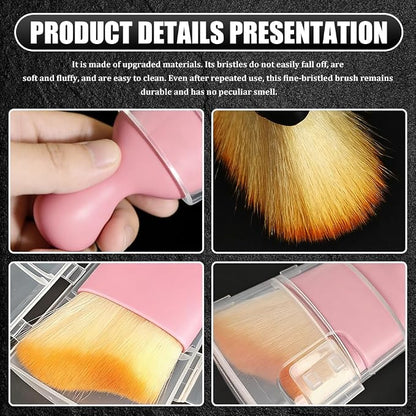 Car Detailing Brushes, Car Cleaning Brush, Auto Interior Soft Bristles Curved Cleaning Brush, Auto Detailing Dusting Tool Universal for Dashboard Air Conditioner Vent Computer (Pink Brown)
