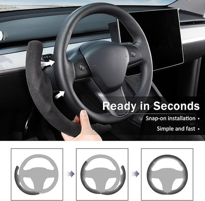 Steering Wheel Cover for Tesla Model 3(2017-2023) Model Y(2020-2024), Steering Wheel Accessories for Tesla Model 3/ Y