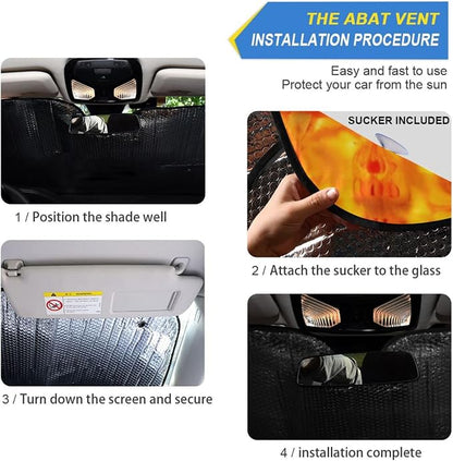 Rainbow Tie Dye Swirl Windshield Sunshade Car Sun Shade Blocks UV Rays Visor Protector Accordion Folding Sun Reflector Auto Sunshade for Truck SUV
