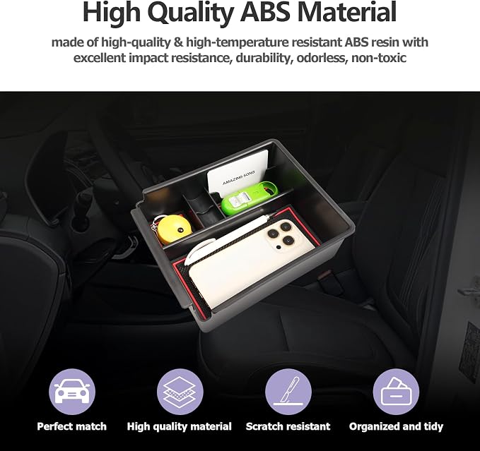 Center Console Organizer Compatible with 2025 2026 Hyundai Tucson SEL/SE Armrest Storage Box Armrest Console Organizer 2025 Tucson Accessories (ONLY FOR TUCSON SEL/SE/XRT,NOT FOR PHEV&Limited&N-Line)