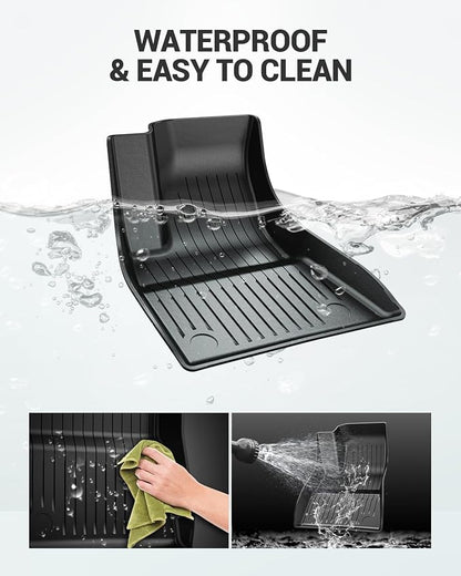 2024 2025 2026 Tesla Model 3 Floor Mats All Weather Full Set Made by SEALIGHT- Custom Fit for Model 3 Highland, Premium TPE Floor Liners, Waterproof, Anti-Slip & Easy to Clean Car Mats