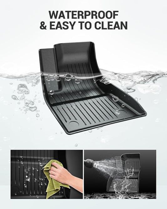 2024 2025 2026 Tesla Model 3 Floor Mats All Weather Full Set Made by SEALIGHT- Custom Fit for Model 3 Highland, Premium TPE Floor Liners, Waterproof, Anti-Slip & Easy to Clean Car Mats