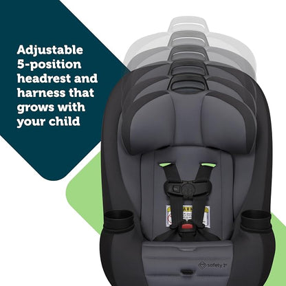 Safety 1st Ellaris 3-in-1 Convertible Car Seat, Slim Fit Design, Rear & Forward-Facing, 5-Position Headrest, Travel-Friendly with Machine-Washable Seat Pad, Peacock Blue