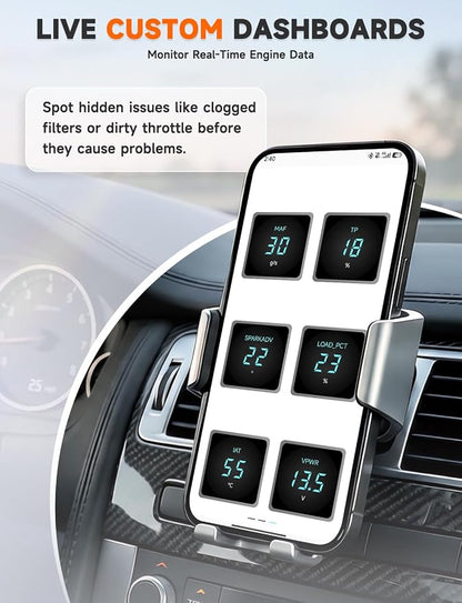 AUTOPHIX 3210 OBD2 Scanner for DIYers – Fix Check Engine Light & Pass Smog Test at Home, Code Reader, Checks Battery, Live Engine Data, No Subscription, Works with 1996+ Cars, for iPhone/Android