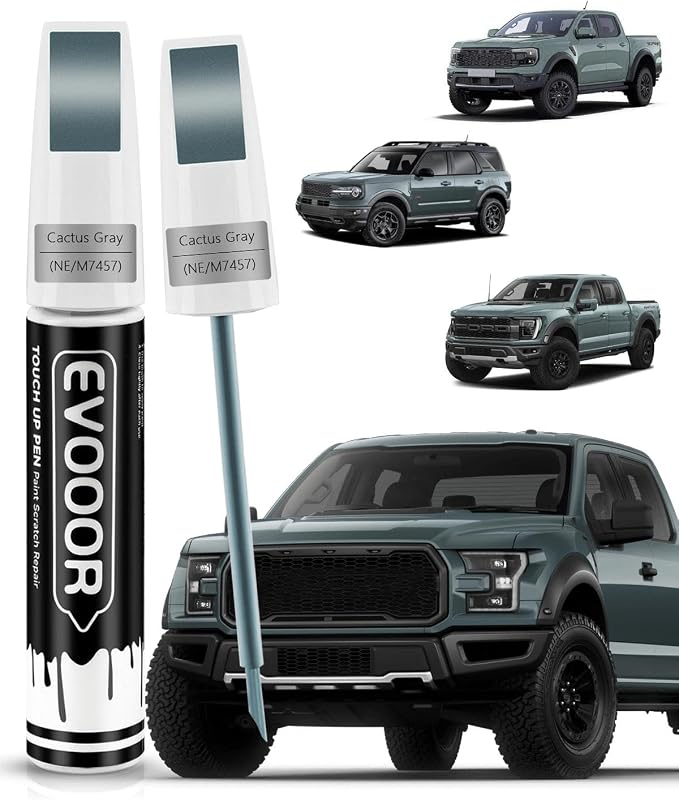 Touch Up Paint for Ford – Exact Match 2 in 1 Paint Pen for Chips and Nicks Repair (Cactus Gray(NE/M7457))