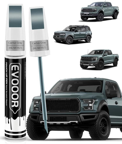 Touch Up Paint for Ford – Exact Match 2 in 1 Paint Pen for Chips and Nicks Repair (Cactus Gray(NE/M7457))
