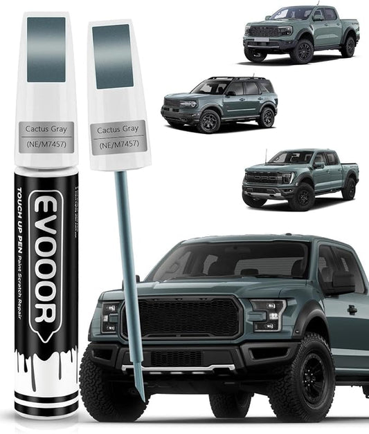 Touch Up Paint for Ford – Exact Match 2 in 1 Paint Pen for Chips and Nicks Repair (Cactus Gray(NE/M7457))