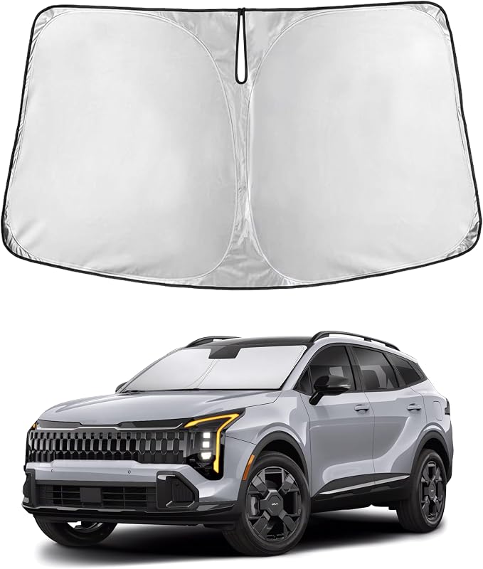 EcoNour Windshield Sunshade Compatible for Kia Sportage NQ5 2023-2024 2025 2026, Sun Visor for Front Windshield & Window Sun Shade Cover, UV Heat Blocker & Protector, Car Accessories