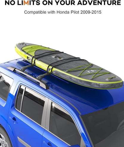 Wonderdriver Roof Rack Cross Bars Compatible with Honda Pilot 2009-2015 with Side Rails, Heavy Duty 200lb Aluminum Crossbars Rooftop Cargo Bag Kayak Luggage Carrier Canoe Kayak Cargo Accessories