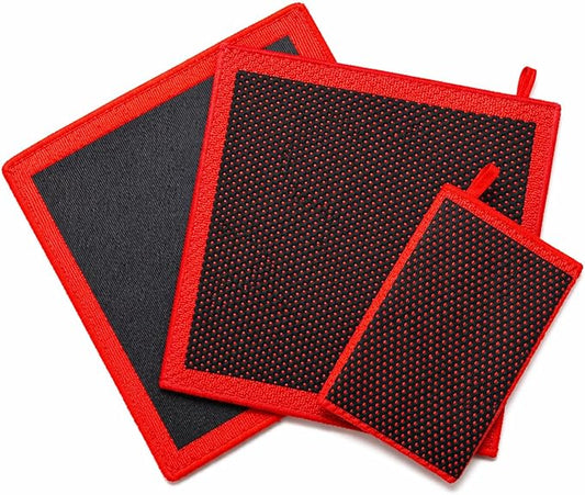 3-in-1 Clay Towel Kit for Car Detailing, 12" x 12" Clay Towels & Clay Mitt, Upgraded Rubber Polymer Coating, Synthetic Clay Bar Alternative, Remove Iron Dust, Bugs, Tree Sap & Contaminants