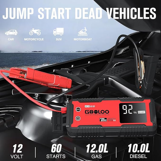 GOOLOO GT4000 Arctic Jump Starter with -40℉ Pre-Heating Tech for Cold-Start,4000A 100W Two-Way Fast-Charging 12V SuperSafe Portable Battery Booster Pack,Jump Box for 10L Diesel and 12L Gas Engine