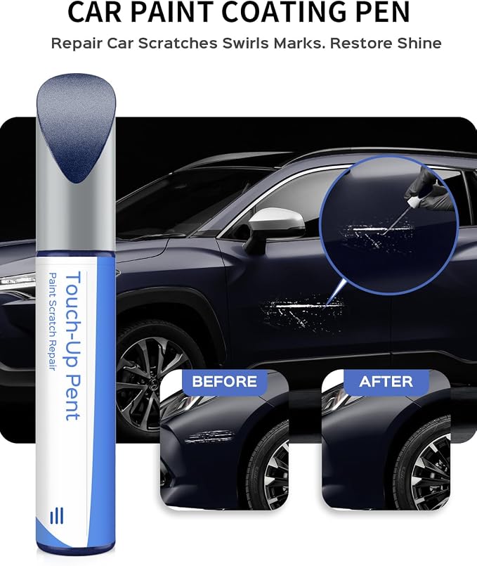 8S6 Dark/Nautical Blue Metallic Touch Up Paint Compatible with Toyota Exact Match Chips and Nicks Touch Up