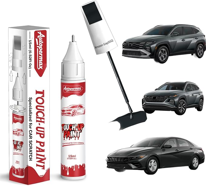 A5G Amazon Gray Car Touch Up Paint for Hyundai, Color Accurate Two-In-One Car Paint Scratch Repair Pen, Professional Scratch Remover for Vehicles Chips and Nicks Scuff