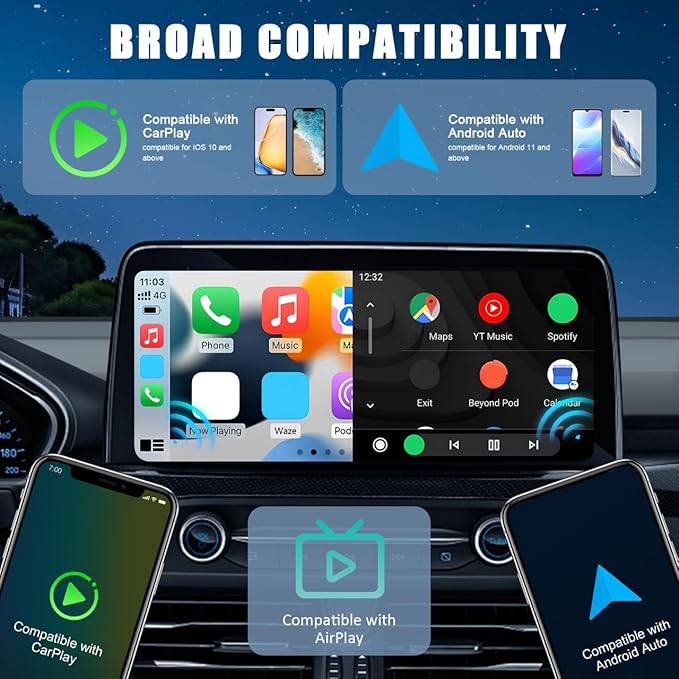 Ciieeo 3 in 1 Wireless CarPlay Adapter for Apple CarPlay & Android Auto, Screen Mirroring Adapter for Car, Wired to Wireless CarPlay Dongle, Auto Connect USB Mini Car Screen Adapter Black 2026