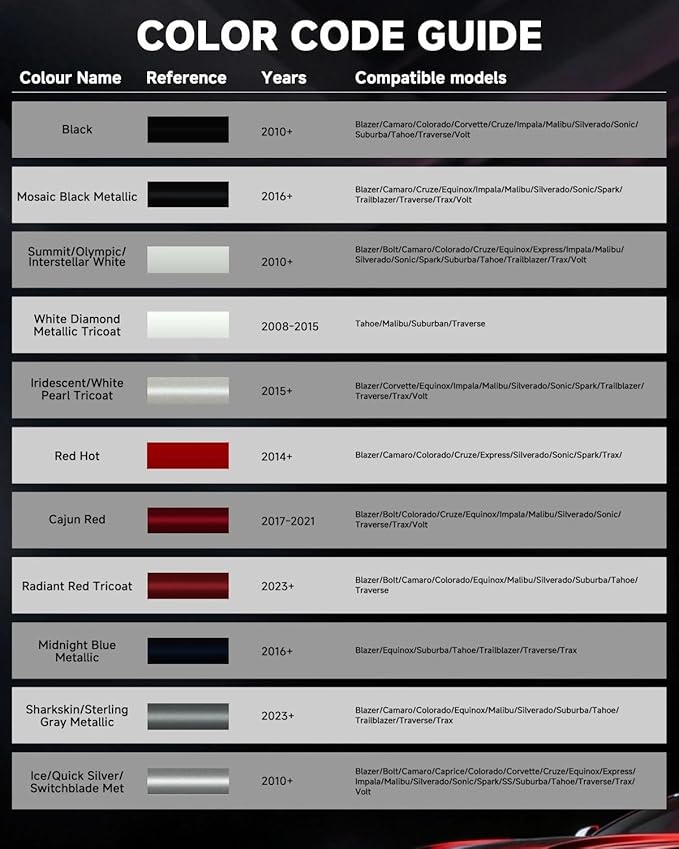 Black GBA/WA8555/WA848 for Chevy Touch Up Paint Kit[2K Clear Coat Included],Exact Color Match Touch Up Paint for Chip and Scratch Repair