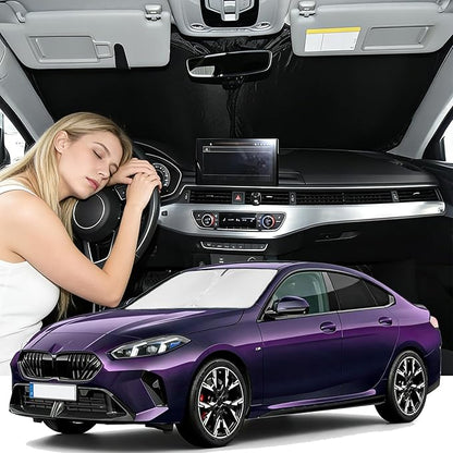 Windshield Sunshade for BMW 2-Series 2022-2026 Sun Windshield Shade Upgrade 4 Layers Blocks UV Rays Custom Fit 2-Series Car Window Shades Front Windshield Keep Cool Foldable Car Accessories