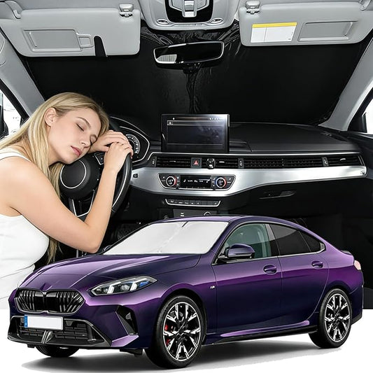 Windshield Sunshade for BMW 2-Series 2022-2026 Sun Windshield Shade Upgrade 4 Layers Blocks UV Rays Custom Fit 2-Series Car Window Shades Front Windshield Keep Cool Foldable Car Accessories
