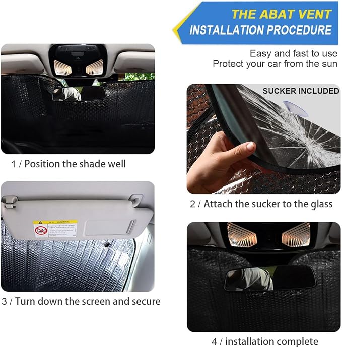 Funny Cats Drive Windshield Sun Shade for Car Auto SUV Truck Foldable Front Window Sunshade Sun Visor Protector Block UV Rays Reflect Heat, 55" x 28"