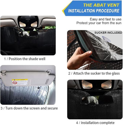 Funny Cats Drive Windshield Sun Shade for Car Auto SUV Truck Foldable Front Window Sunshade Sun Visor Protector Block UV Rays Reflect Heat, 55" x 28"