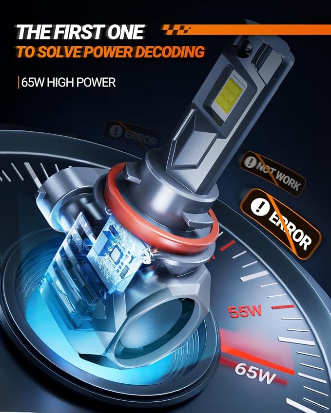 SEALIGHT 9005/HB3 H11/H8/H9 Fog Lamps or DRL 150,000LM 9×Brightness High Power for ATVs & Powersports, 2026 Version, S7S Series Wireless 9005 H11 Fog Lamps Water Proof 10 Years Lifespan- Pack of 4