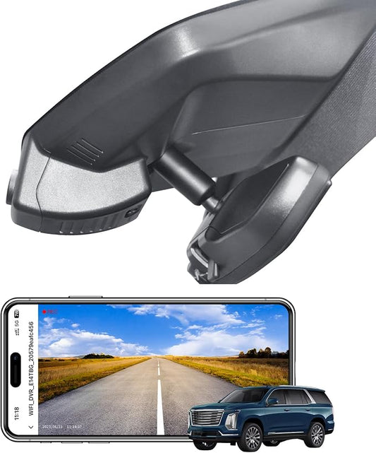 Mangoal 4K Dash Cam Custom fit for Cadillac Gen5 Escalade/Escalade ESV 2021-2026(Model A), Base Sport Premium Luxury Platinum V-Series, UHD 2160P Video, WiFi and App, GPS, 64GB Card