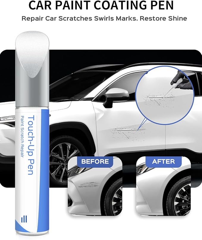 040 Super White/Ice Cap Touch Up Paint Compatible with Toyota Exact Match Chips and Nicks Touch Up