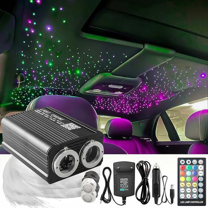 Twinkle Starlight Headliner Light:1100pcs 13.1ft Star Lights for Suvs | 32W,Dual Color Motor, RGBW Changing Color, APP/Remote Control,Voice/Sound Activated,for home theater SUVs Truck