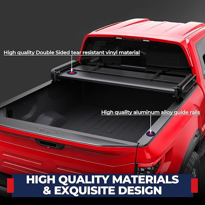 MOSTPLUS 5FT Tri Fold Soft Folding Truck Bed Tonneau Cover Compatible with Nissan Frontier 2005-2025 2026 Fleetside/Suzuki Equator 2009-2014 On Top 60Inch