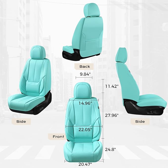 Coverado Seat Covers, Car Seat Covers Front Seats, Car Seat Cover, Car Seat Protector Waterproof, Car Seat Cushion Nappa Leather, Seat Covers Carseat Cover Universal Fit for Most Cars