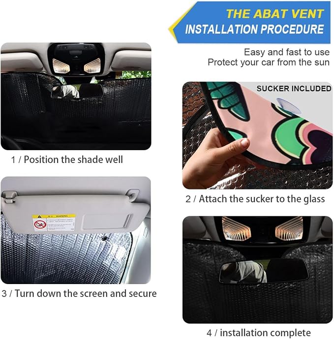 Alligator Crocodiles Pink Windshield Sun Shade Blocks UV Rays Sun Visor Protector Sunshade Accordion Folding Sun Reflector Auto for Car Truck SUV to Keep Your Vehicle Cool