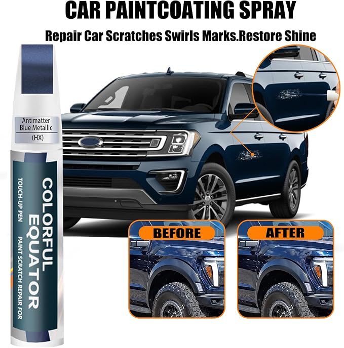 HX Antimatter Blue Metallic Touch Up Paint for Ford, Car Paint Pen Scratch Repair Two-In-One Touch Up Paint, Premium Car Scratch Remover for Deep Scratches