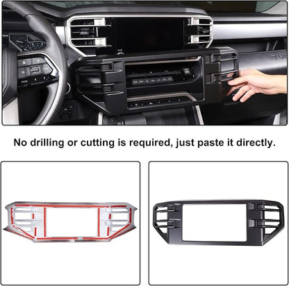 Aunginsy Center Console Air Outlet Trim Cover Compatible with Toyota Tundra/Sequoia 2022-2026, Air Conditioning A/C Vent Panel Large Frame Protective Cover Decorator ABS Accessories, For 8-inch Screen