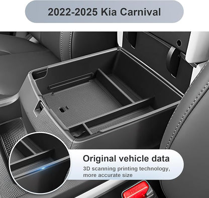 SKTU for 2025 2026 Kia Carnival Center Console Organizer for 2025 2026 Kia Carnival (LX/LXS/EX/SX/SX Prestige) Console Tray Kia Carnival 2025 2026 Accessories Armrest Storage Box with Coins Holder