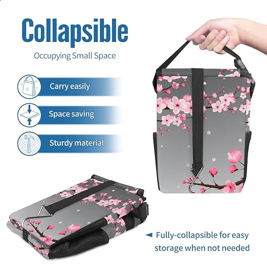 Car Trash Can – Multi-Purpose, Lightweight and Portable with Durable Water-Resistant Coating, No Installation Required, Practical and Ample Capacity, Variety of Colors.Cherry Blossom