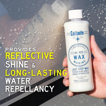 Collinite 925 Wax- Marine/RV Carnauba + Polymer Wax Sealant for Long-Lasting Fiberglass Protection. Easy to Apply+DA Friendly. Prevents Oxidation + Provides High Gloss Shine+UV Protection (16 fl oz)