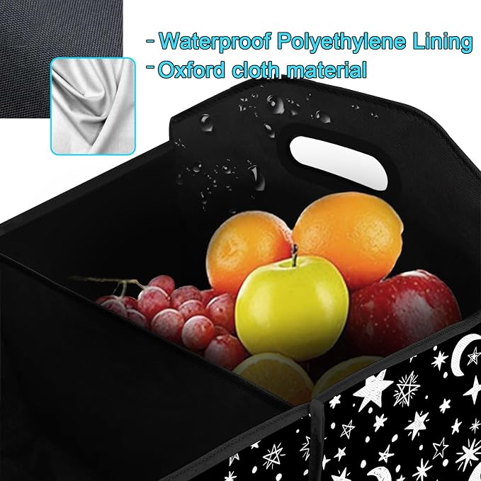 Moon Star 50L Waterproof Polyester Trunk Organizer Car Storage MultiCompartment Large Capacity Poket