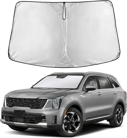 EcoNour Windshield Sunshade Compatible for Kia Sorento 2021-2024 2025 2026, Sun Visor for Front Windshield & Window Sun Shade Cover, UV Heat Blocker & Protector, Car Accessories