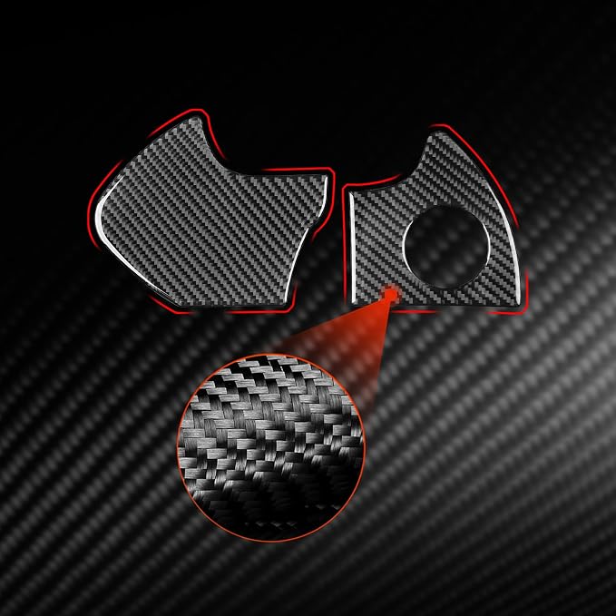 NVCNX Real Premium Carbon Fiber for Toyota Tundra 2022-2026 / Sequoia 2023-2026 2024 2025 Car Dash Push Engine Start Button Panel Cover Interior Trim Accessories Thick Overlay Sticker Decal 2PCs
