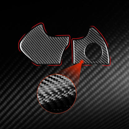 NVCNX Real Premium Carbon Fiber for Toyota Tundra 2022-2026 / Sequoia 2023-2026 2024 2025 Car Dash Push Engine Start Button Panel Cover Interior Trim Accessories Thick Overlay Sticker Decal 2PCs