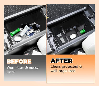 GZSH 3PCS Center Console Organizer for Toyota RAV4 2026+ Accessories (LE/SE/XLE/Woodland/XSE) Center Console Organizer Center Console Pad and Removable Center Console Divider for Toyota RAV4 2026+