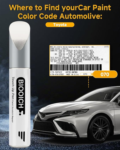 Touch Up Paint Pen Exact Color Match Car Chip and Scratch Repair (for Toyota, Blizzard Pearl Tricoat(070))