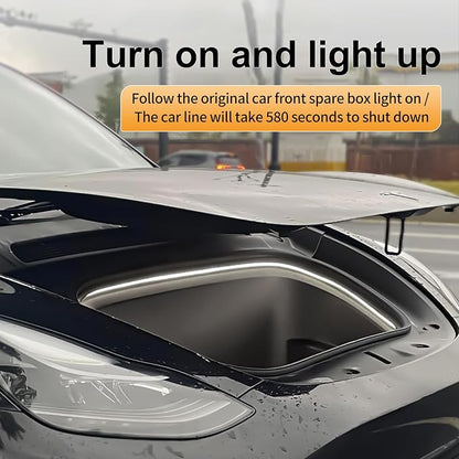 Frunk LED Light Strip for Tesla Model 3 2018 2019 2020 - Waterproof & Easy Installation Interior Lighting Bar with Flexible Silicone, Frunk Ambient Lighting Accessories (DC 15V, Cool White)