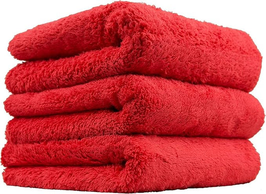Chemical Guys MIC35103 Happy Ending Edgeless Microfiber Towel, Red (16 in. x 16 in.) (Pack of 3)