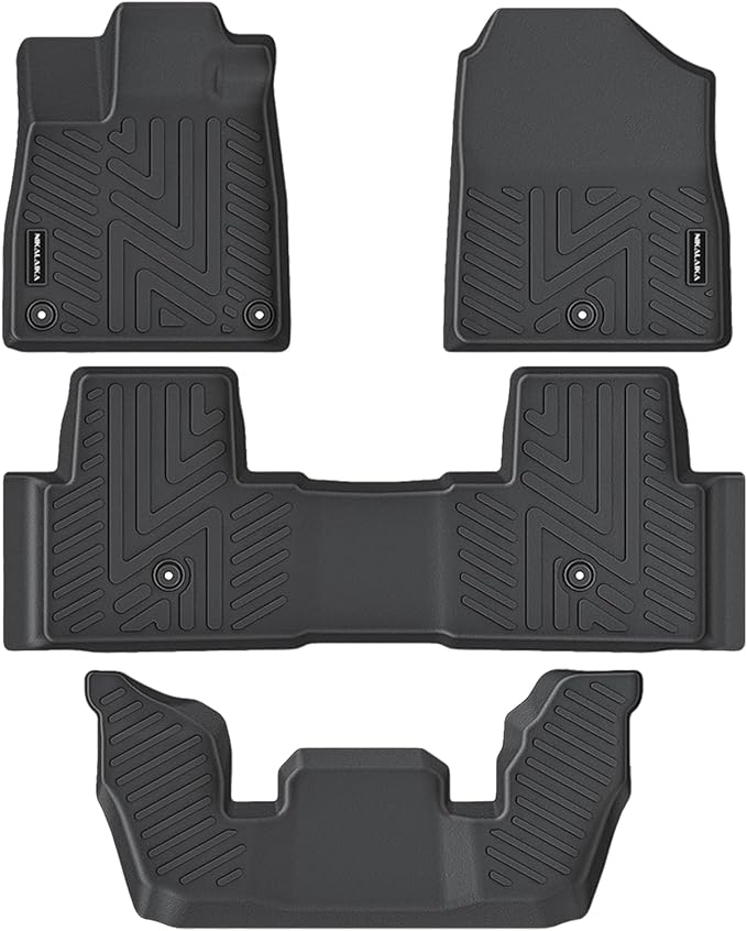 Floor Mats for Honda Pilot 2023 2024 2025 2026 All Weather Protection TPE Rubber Floor Liners for 2023-2026 Honda Pilot Accessories, Odorless Anti-Slip, 1st, 2nd & 3rd Row, Black