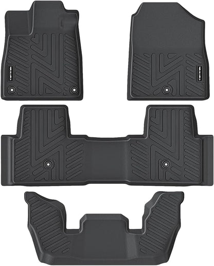 Floor Mats for Honda Pilot 2023 2024 2025 2026 All Weather Protection TPE Rubber Floor Liners for 2023-2026 Honda Pilot Accessories, Odorless Anti-Slip, 1st, 2nd & 3rd Row, Black