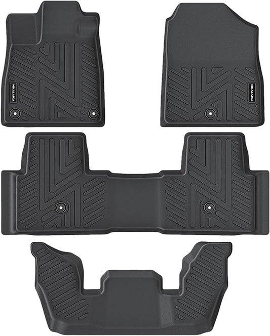 Floor Mats for Honda Pilot 2023 2024 2025 2026 All Weather Protection TPE Rubber Floor Liners for 2023-2026 Honda Pilot Accessories, Odorless Anti-Slip, 1st, 2nd & 3rd Row, Black
