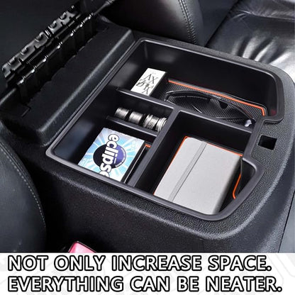 HGWEI Center Console Organizer Compatible with 2007-2014 Chevy Silverado GMC Sierra Avalanche Tahoe Suburban Yukon Yukon XL Accessories, Floor Mounted Center Console ONLY, Orange Trim