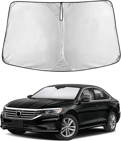 EcoNour Windshield Sunshade Compatible for Volkswagen VW Passat 2012-2020 2021 2022, Sun Visor for Front Windshield & Window Sun Shade Cover, UV Heat Blocker & Protector, Car Accessories