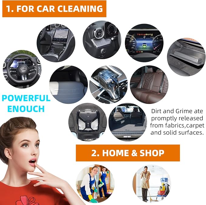 GOCCIDA Car Cleaning Kit Multi-Purpose Cleaning Gun Detachable Sprinkler Head for Car Interior Plush Toy Blanket Cleaning Works with Air Compressor